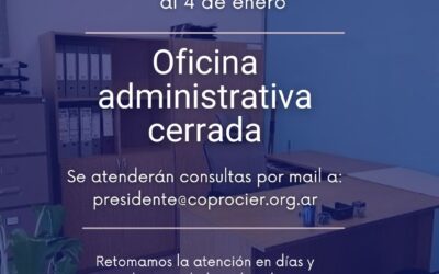 Oficina administrativa cerrada hasta el 4 de enero