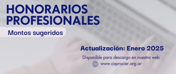 Actualización. Honorarios profesionales sugeridos