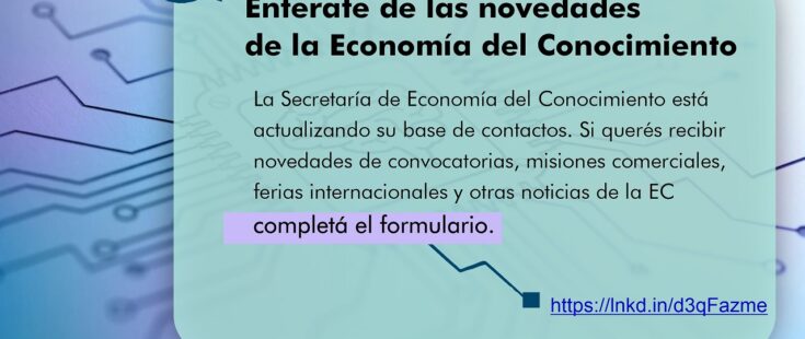 Para acceder a novedades de la Economía del Conocimiento