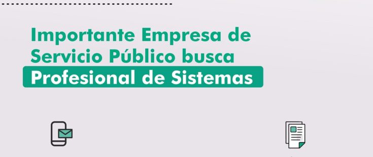 Importante Empresa de Servicio Público está buscando profesional de sistemas